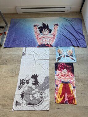 Lot of 4 Towels Dragon Ball Z Goku Japan for Beach Travel Home Manga